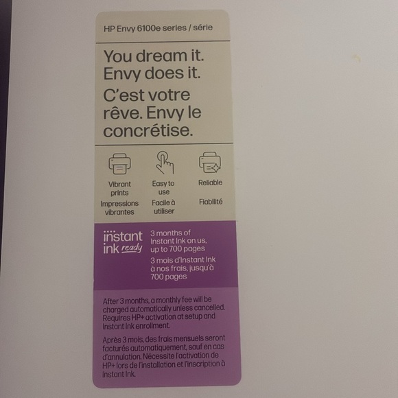 HP DeskJet Printer - White and Cream - Picture 4 of 4